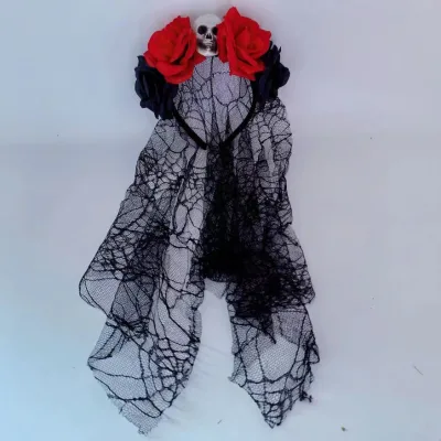 New Halloween Dead Rose Flower Bride Floral Crown Costume Accessories Headband Christmas Easter Graduation Ramadan Bag