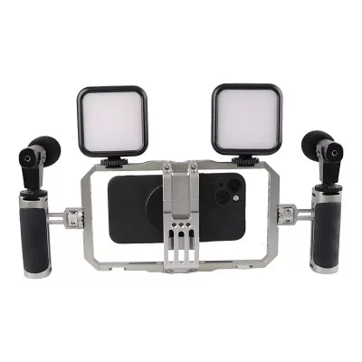 Universal Phone Cage Smartphone Video Rig Kit with Handles Handheld Filmmaking Vlogging Case Stabilizer for Videomaker
