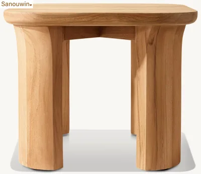 Outdoor Simple Teak Side Table Hotel Beach Garden Patio