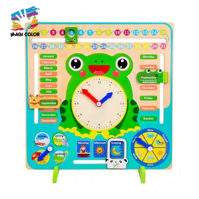 Montessori Wooden Calendar Interactive Daily Learning Board for Kids W09F023