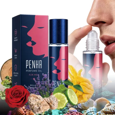 Custom Label 12ml Men's Marine Floral Musk Ambergris Cypress Woody Fragrance Roller Parfum Aroma Oil Texture Roll on Perfume
