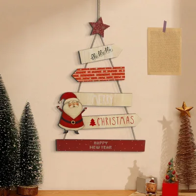 Home Wall Decoration Christmas Wall Art Wooden Hangings Holiday-themed Room Decoration Hanging Signs