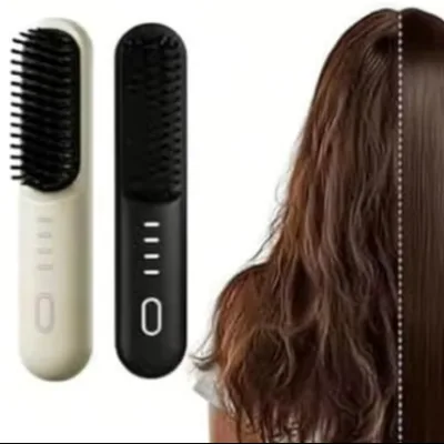 2026 New Professional Mini Hair Styler USB Rechargeable Hair Brush Electric Portable Hair Straightening Comb for Bangs