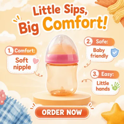 Food Grade BPA Free Silicon Newborn Pacifier Milk Bottle 240ml Small Mouth Wide Caliber with Nipple for 0-12 Months