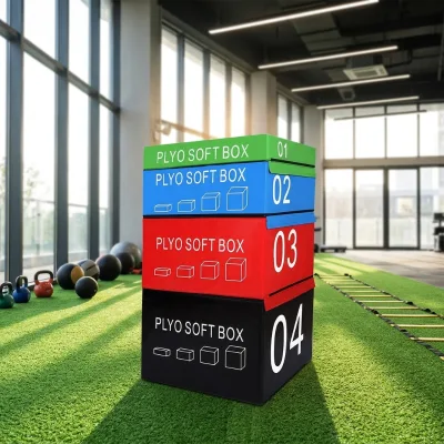 Customizable logo Adjustable Durable Fitness Training 4-in-1 Advanced Jumping Box for Explosive Jumping Exercises.