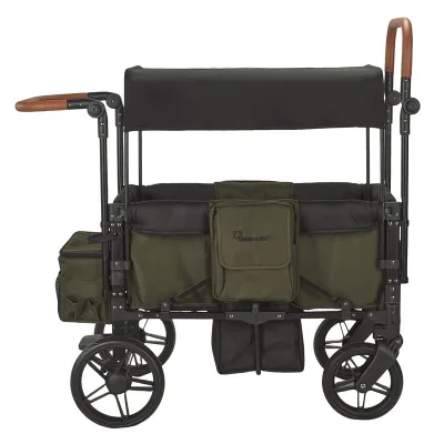 3-in-1 Foldable Aluminum Alloy Oxford Baby Stroller 4-Seater Transport Wagon for Camping with Kids