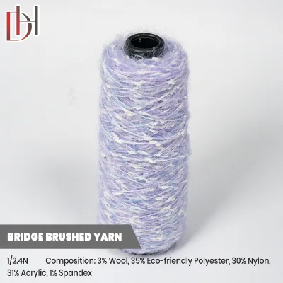 Lavender Mix Bridge Brushed Yarn with White Slub Chips Fancy Knitting Yarn Purple Blue Melange Dihong Brand Model DHSX207-yh