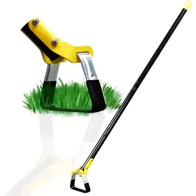 Heavy-Duty Adjustable Weeding Ring Stirrup Hoe Long-Handle Garden Hand Tool for Gardening & Weeding Black Color