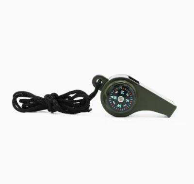 3 in 1 Survival Whistle with Lanyard Thermometer and Compass Multifunctional Outdoor Compass