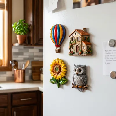 Wholesale Pressed Flower Botanical Epoxy Resin Refrigerator Magnets Real Plant Flowers Encased Handmade Nature Art Custom OEM