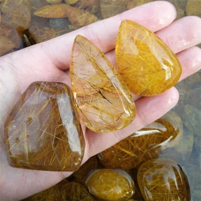 Vardy Brand Rutilated Quartz Crystal Tumbled Stone Crystal Pendant