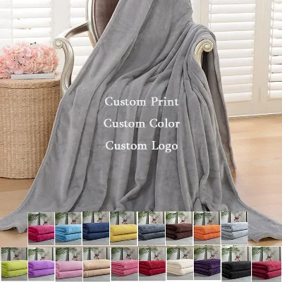 Wholesale Multi-purpose Customized Soft Fuzzy Flannel Fleece Blanket for Home Travel