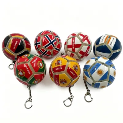 Wholesale Soccer Ball OEM Clicker Custom Logo Fidget Keychain Stress Relief Toy Sports Event Giveaway Gift for Kids Adults