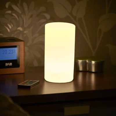Round Cylinder LED Table Lamp Battery Powered Rechargeable LED Decoration Light