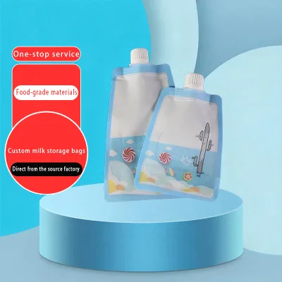 WholWholesale Factory Price Breast Milk Freezer Bags Double Zipper Design BPA Free Custom English Print