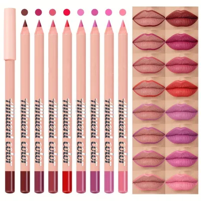 Lip Liner Easy to Apply Long-lasting Waterproof Non-stick Cup High Pigmentation Matte Finish