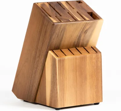 Knife Block Wood / Knife Holder Raf by | Knife Block Made of High Quality Wood | Without Knives | (Accacia)