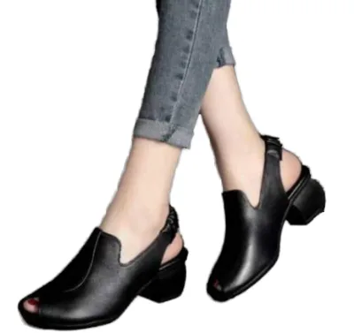 Unisex's Waterproof Vintage Casual Summer Ankle-wrap Sandals Mid Heel Chunky Heel Breathable Anti-Slippery Hard Wearing Sandals