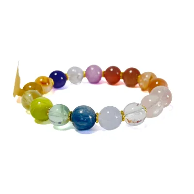 beautiful multi-color natural jade stone round beads bracelet femme
