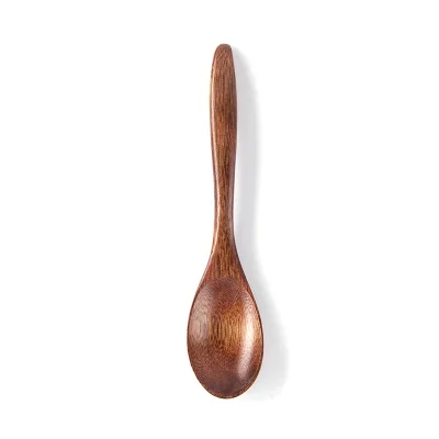 Smooth Polished Small Wooden Soup Spoons Serving Spoons for Coffee Tea Jam Honey Salts