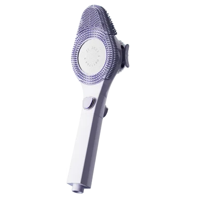 High-Pressure ABS Plastic Shower Head with Silicone Brush Head Eco-Friendly Multifunction Handheld Shower Head for Spa Salon