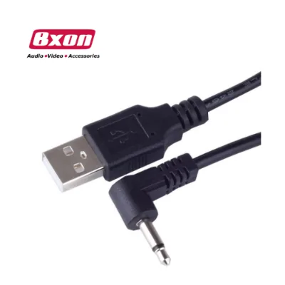 Bxon 1M 2A USB 2.0 a Male to Right Angle 3.5mm Mono Plug Power Cable for Charging