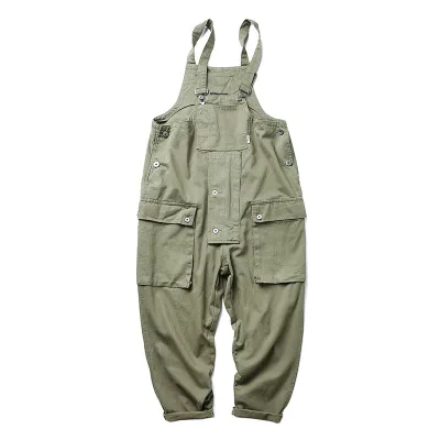 Wholesale Fashion Good Quality Suspenders Casual Strappy Pockets Work Jumpsuit Regular Fit Overalls for Men Straight Washed