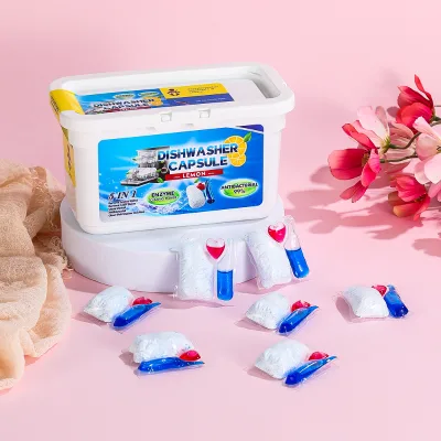 Eco-Friendly Dishwashing Detergent Beads Lemon Scent Single-Use for Kitchen OEM/ODM 12g*30pcs/box