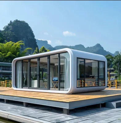 Modern Modular Steel Container House Portable Space Capsule Villa Apple Pod Cabin Inspired Commercial Exterior Warehouse