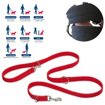 Adjustable Dual Hook Pet Walking Leash Hands Free Waist Worn Design for Outdoor Training Multifunctional Dog Leash