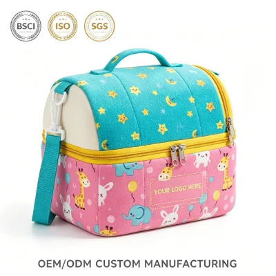 Durable Insulated Eco-Friendly Lunch Tote for Children with Thick Foam Food Grade Liner Keeps Meals Fresh for School & Picnic