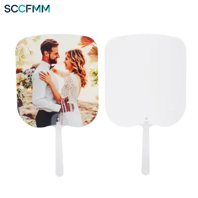 SCCFMM Custom Creative Summer Gift-Square & Round Sublimation Plastic Hand Fans for Graduation Easter Party & Garden Decorations