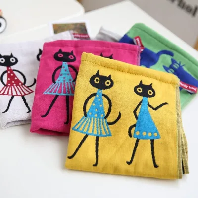 Korea 100% Cotton Kitchen Hand Towel Multi-Design Three-Layer Gauze Cloth Sustainable 35*40cm for Home Use