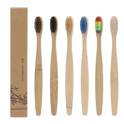 Wholesale Cheap Hotel 100% Natural Biodegradable Organic Eco Friendly Disposable Bamboo Toothbrush with Custom Logo