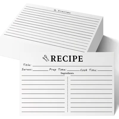 Recipe Cards Vintage Recipe Cards, Suitable for Recording Recipes, Design Recipes and Kitchen Diaries (White)