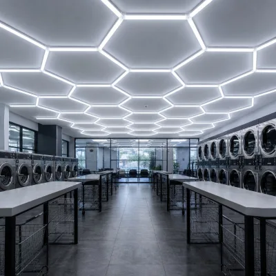 Modular Honeycomb Light Grid for Laundromat Ceiling 6000K CRI 90 IP42 Aluminum & PC 3-Year Warranty