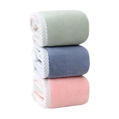 Customized LogoWomen's Double-Layer Dry Hair Towel Super Absorbent Shower Cap Quick-Drying Coral Fleece Headscarf for Thick Hair
