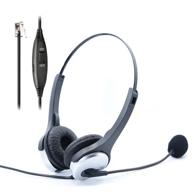Phone rj Headset with Microphone Noise Cancelling, RJ9 Office Telephone Headsets Compatible with most of brand phone