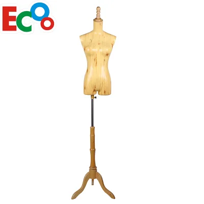 2018 Female Upper Body Mannequin Adjustable Wood Wholesaler Dress Mannequin