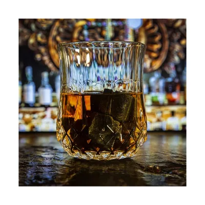 DIY 8 Granite Chilling Whisky Rocks Whiskey Stones and Whisky Glass Gift Boxed Set