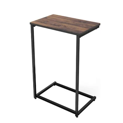 C Table Sofa Side End Table Wood Finish Steel Construction 26 Inch for Small Space c Table