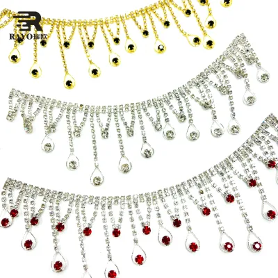 Crystal Chain Trim for Garment Accessories Tassel Decoration Glass Curtain Dress Rhinestone Tassels Rhinestone Trimming