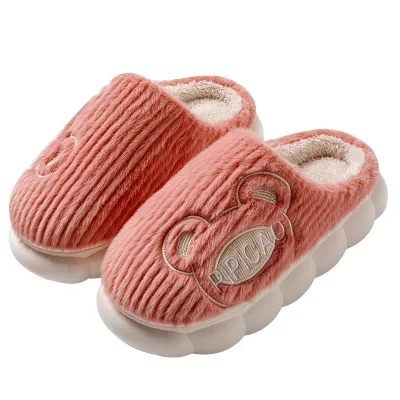 Wholesale 2024 Autumn Winter Fashion PVC EVA Thick Sole Indoor Anti-Slip Home Indoor Fuzzy Ladies Men Slides for Slippers Women