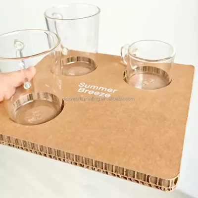 Custom Printing Design Disposable Packaging Take Away Drink Coffee Paper Cup Carrier Holder Tray