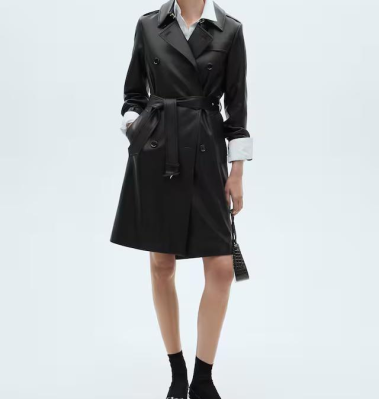 New Style Autumn Winter Casual Medium Length Leather Coat Plus Size Windbreaker Designer Coats Women Leather Jacket Coat