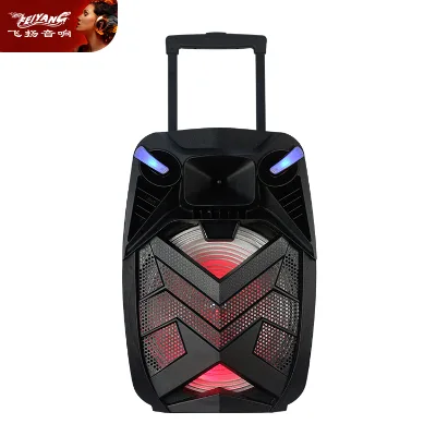 Professional Audio Portable Trolley Speaker 15 Inch Bluetooth Speakers Antenna USB Battery Outdoor Sound Box