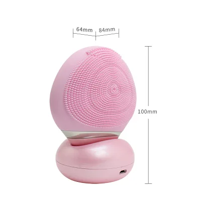 Silicone Facial Cleansing Device Charging Ultrasonic Vibration Electric Face Washing Brush Pore Cleaner with Face Lift