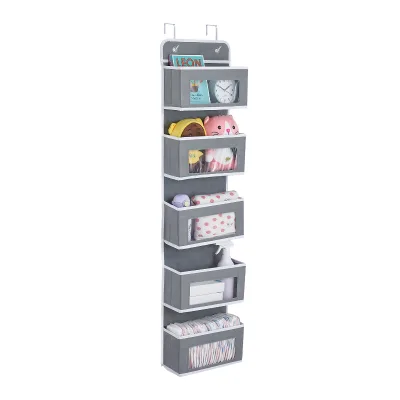 Hot Sale Over the Door Clear Window Hanging Pocket Organizer Wholesale Price Hanging Diaper Organizer for Nursery