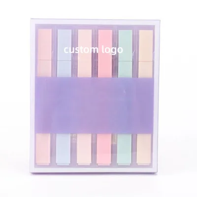 Cute Bible Highlighters Rectangular Marker Rainbow Pastel Highlighter Pen Set With Soft Chisel Tip