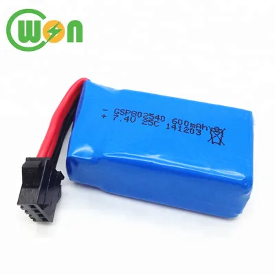 802540 Drone Battery 7.4V 600mAh 25C Lithium Polymer Rechargeable Battery for Remote Control Toys Helicopter